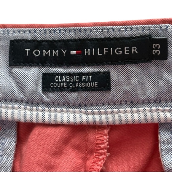 Men's Tommy Hilfiger Classic Fit Flat Front‎ Shorts in Brick Red Wash - Picture 3 of 4